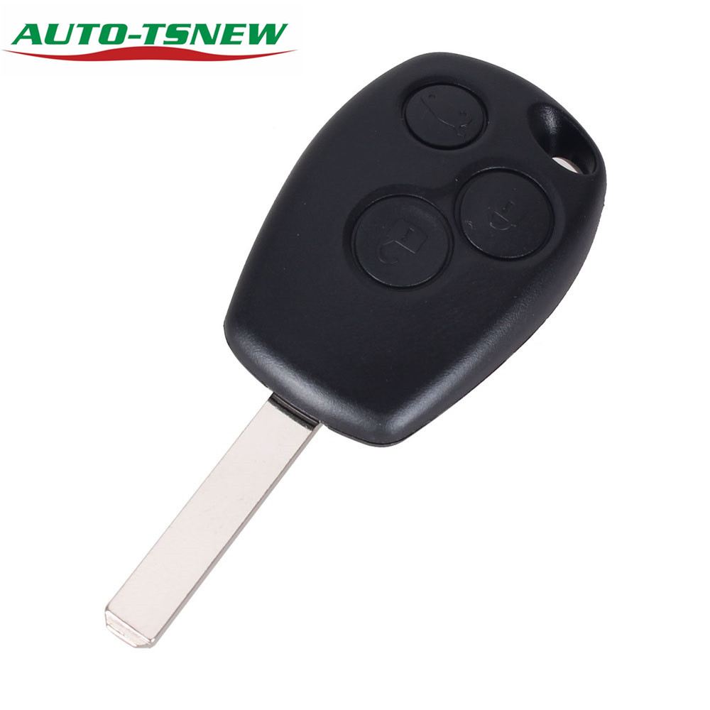 Renault 3 button key blank with stainless steel battery clamp