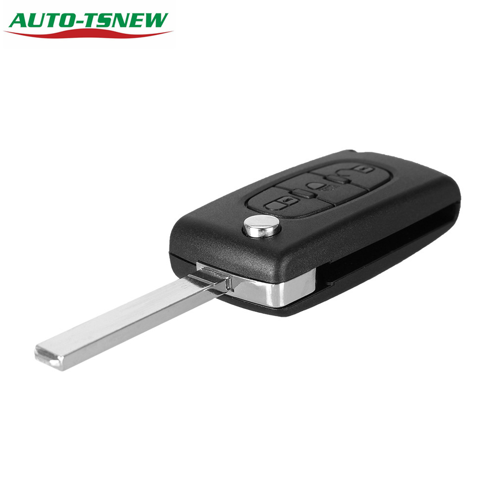 Citroen 307 3 button flip key shell with light button , with batter place.   genuine factory high quality, the blade is VA2 model -"VA2-SH3-Light- with battery place"