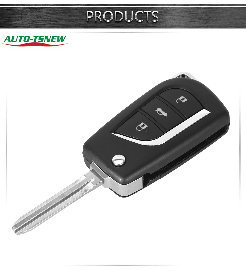 Toyota 3 button remote key shell