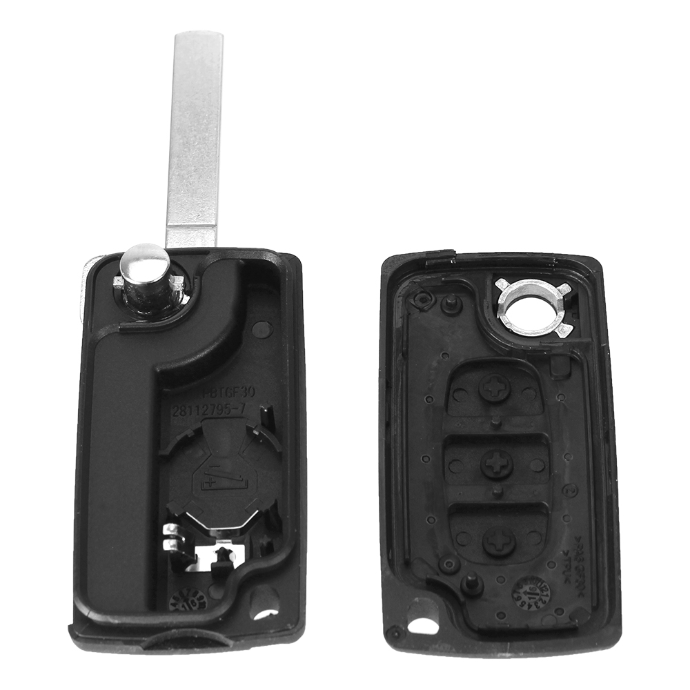 Peugeot 307 2 button flip key shell genuine factory high quality the blade is VA2 model -"VA2-SH2- with battery place"