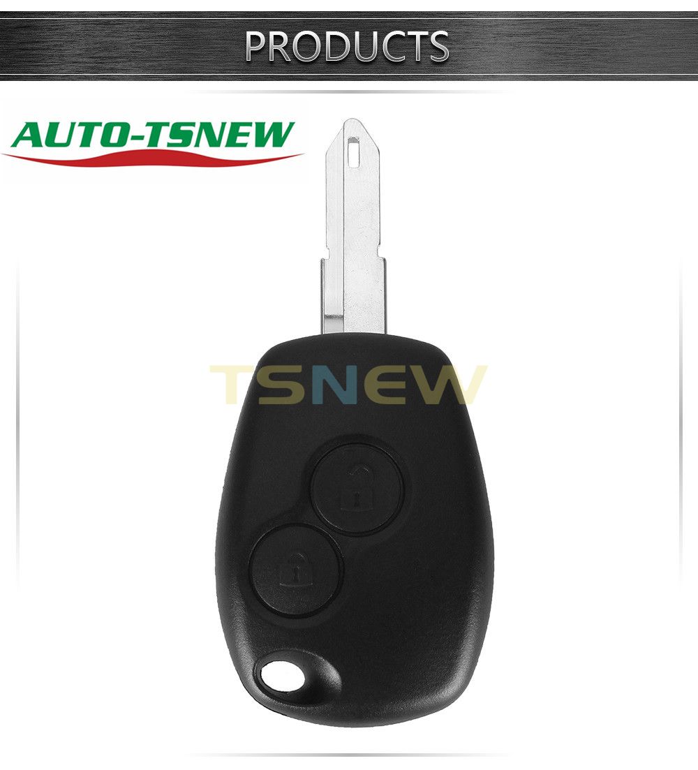 Renault 2/3 button key blank with stainless steel battery clamp