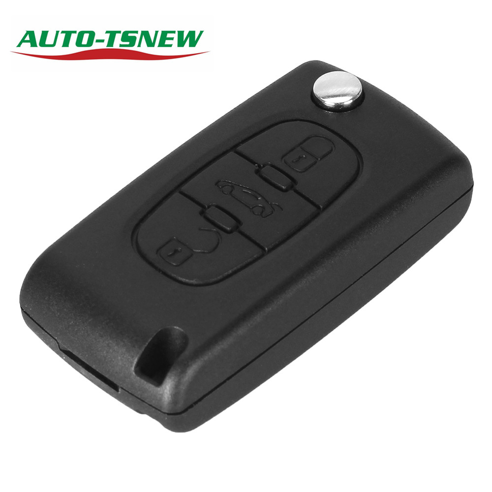 Peugeot 307 3 button flip key shell with trunk button no battery place genuine factory high quality the blade is model -"VA2-SH3-Trunk- no battery place"
