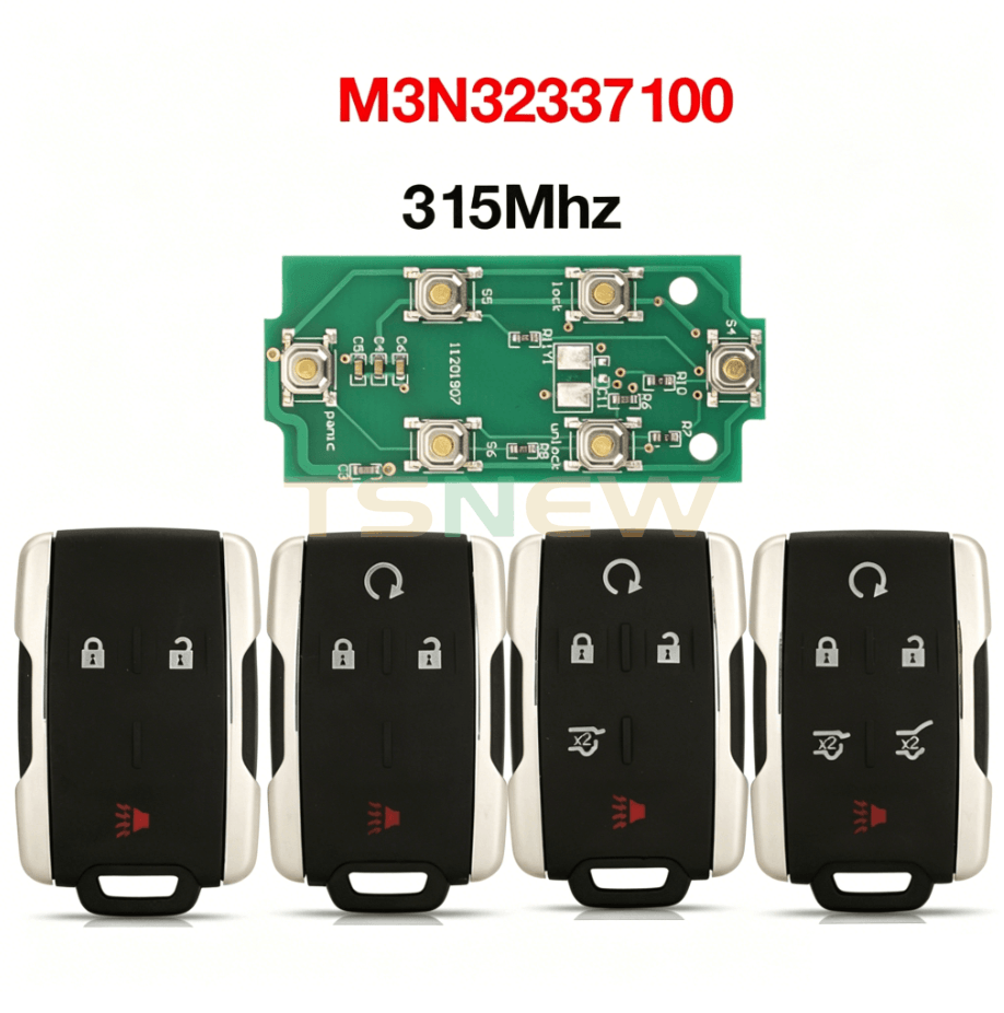 3/4/5/6 Button Silver Remote Car Key M3N32337100 315MHz For Chevrolet