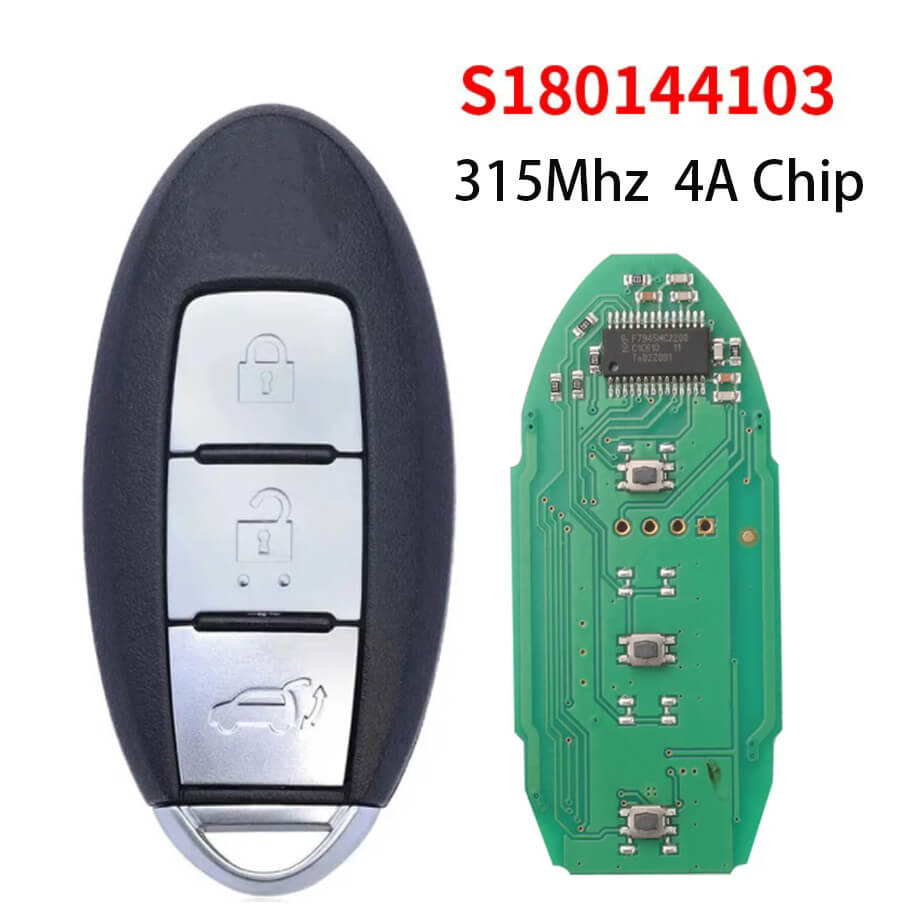 3 Button Remote Key 4A Chip 315MHz S180144103 For Nissan（Without Groove）