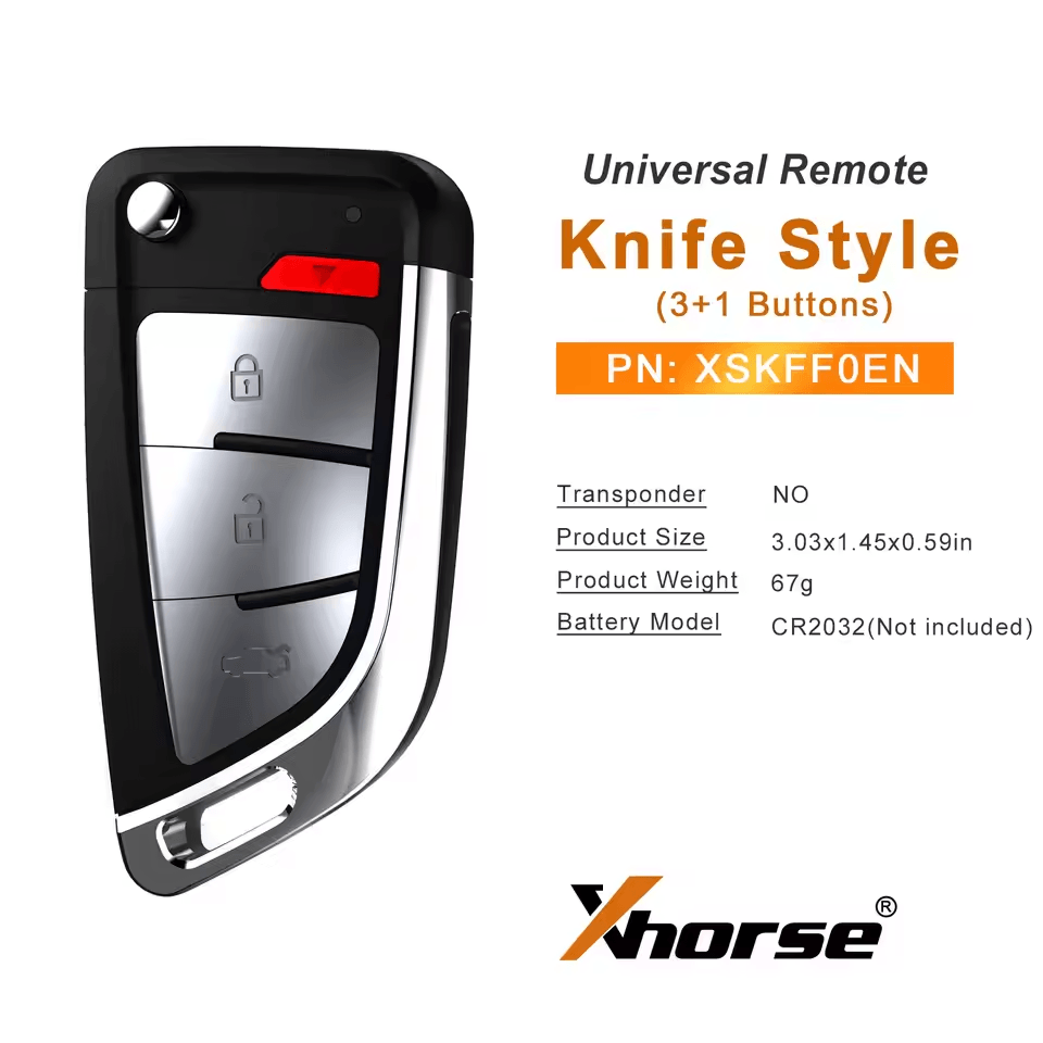 Xhorse XSKFF0EN Knife Style Flip Smart Key with 4 Buttons Universal Remote Blade Shape Key