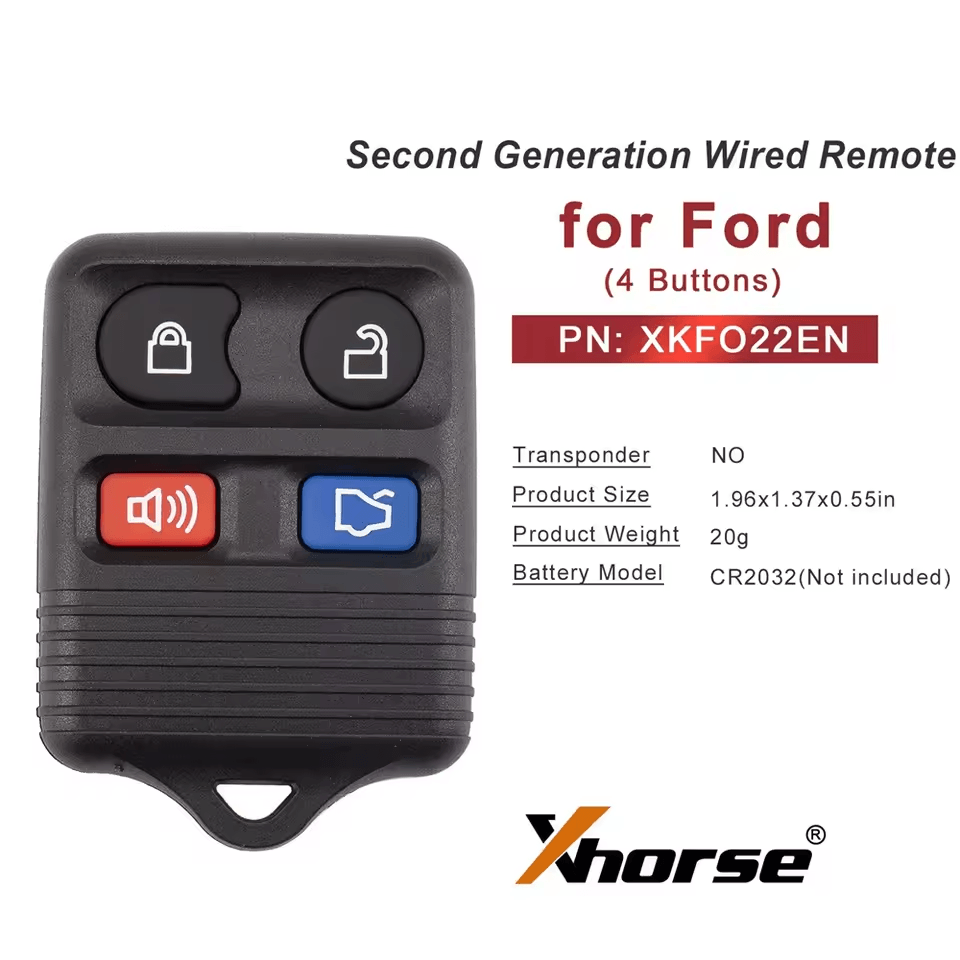 Xhorse XKFO22EN Wired Remote Key for Ford Models 4 Buttons Split Square Second Generation Car Remote Key for VVDI KEY TOOL