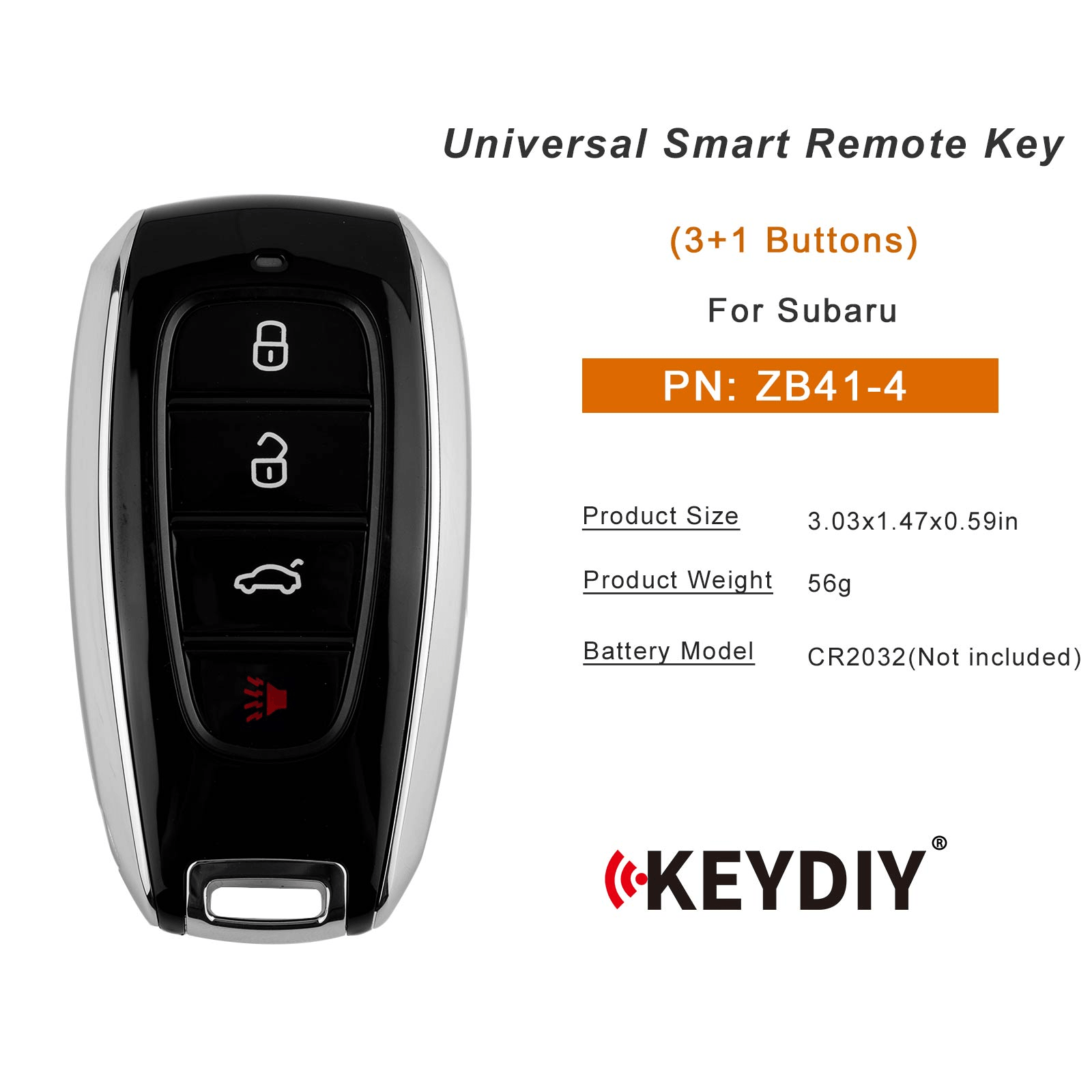 KEYDIY KD ZB41-4 Smart Remote Key for Subaru Type 3+1 Buttons