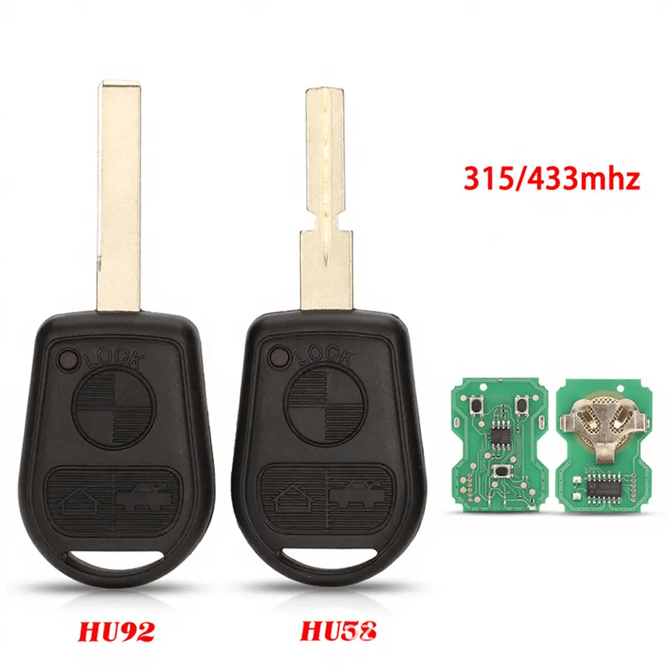 3 Buttons Straight Remote Car Key Fob 315/433MHz No Transponder Chip For BMW