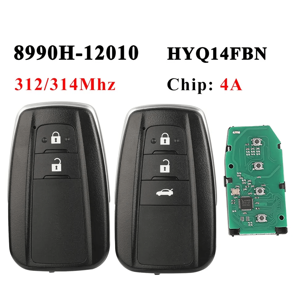 2/3 Buttons Remote Car Key Fob 312/314MHz 4A Transponder Chip FCC HYQ14FBN For Toyota Corolla