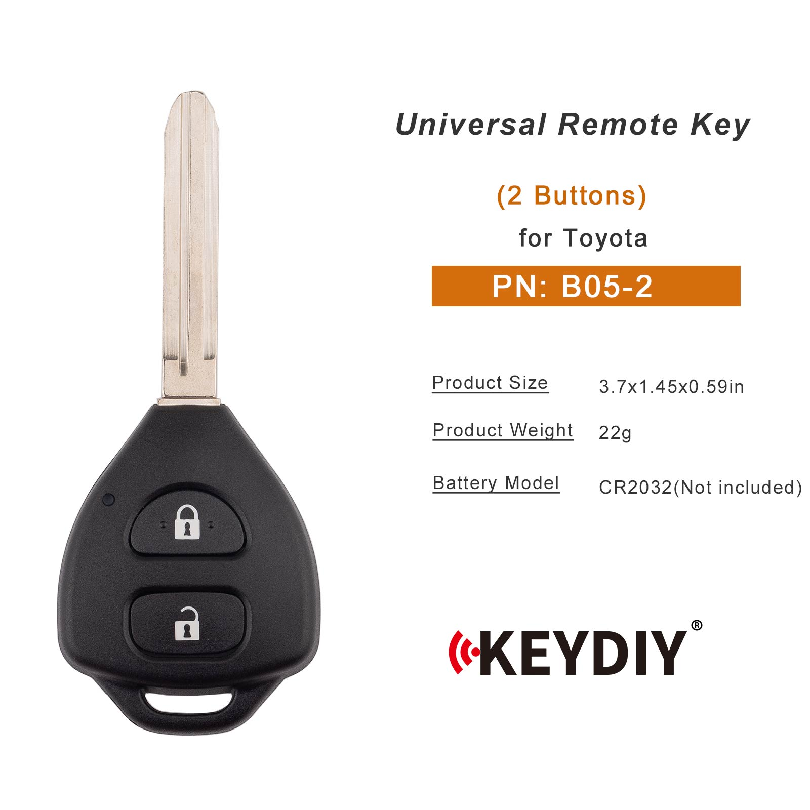 KEYDIY KD B05-2 Remote Key for Toyota Type 2 Buttons