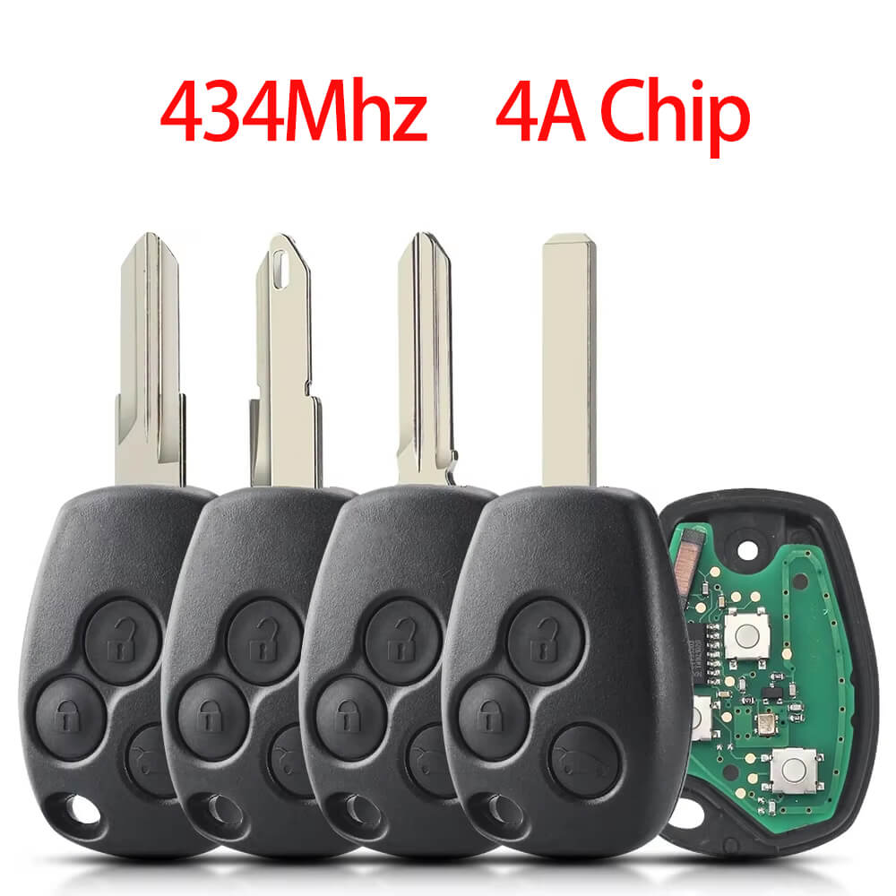 3 Button Straight Car Remote Key 434MHz 4A Chip For Renault