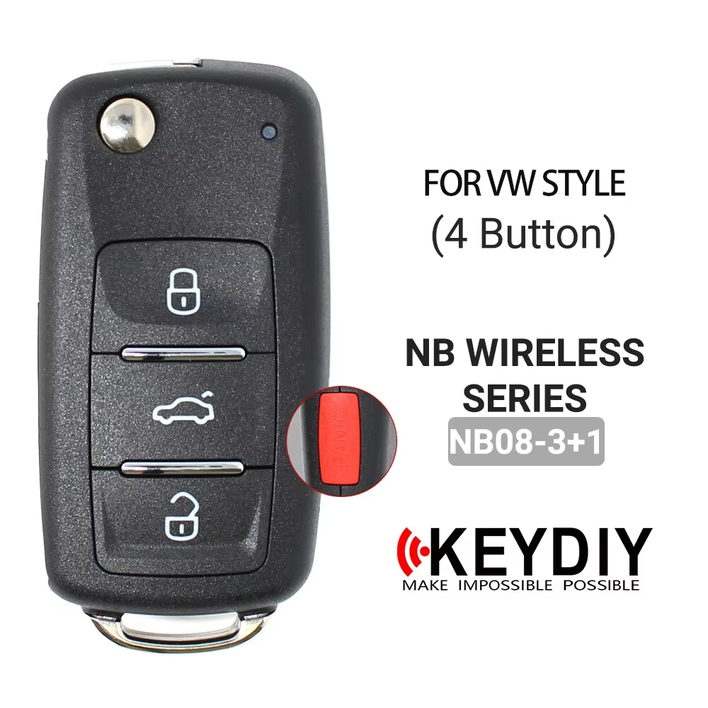 KEYDIY KD NB08-3+1 PCF Flip Remote Key for Volkswagen Type 3+1 Buttons