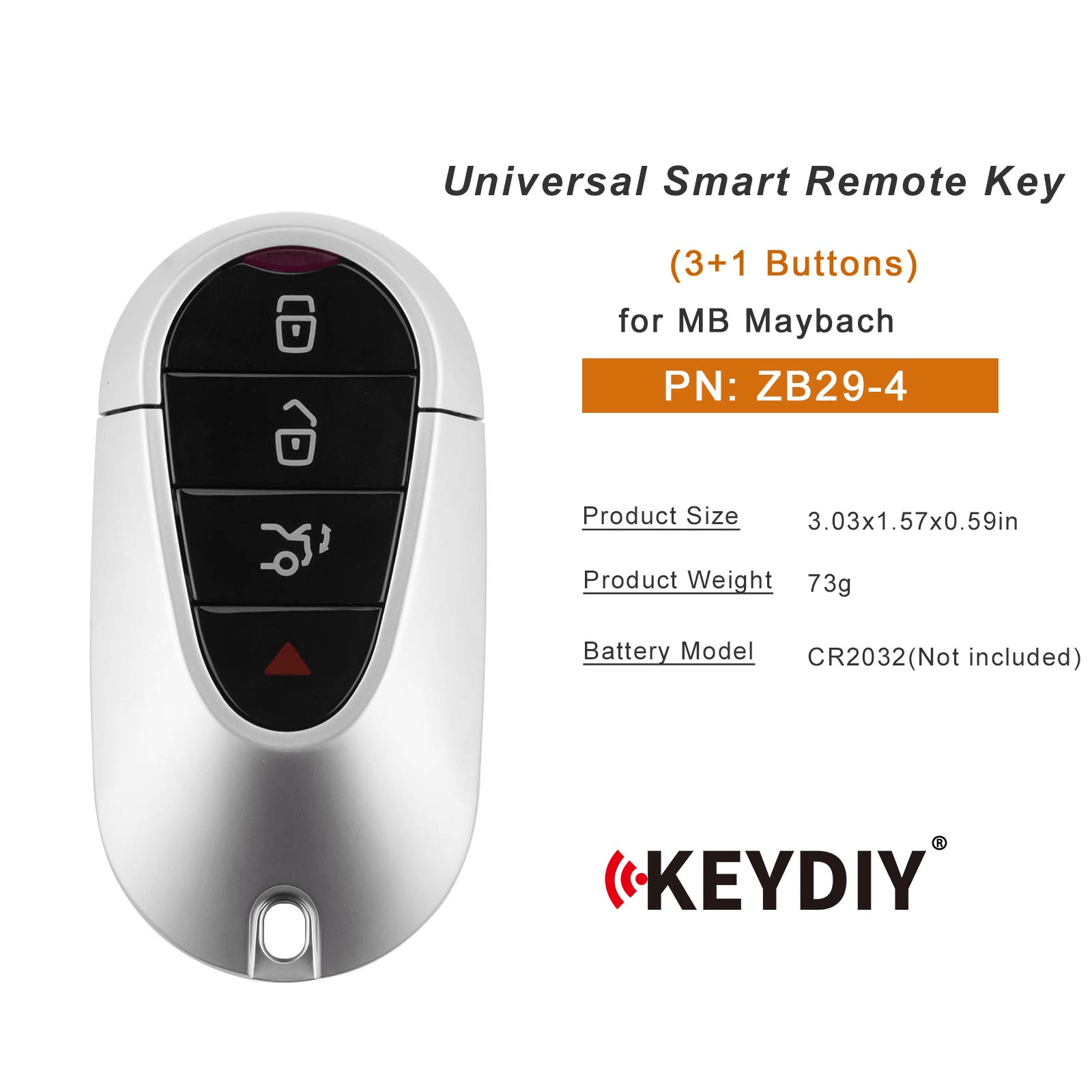 KEYDIY KD ZB29-4 Smart Remote Key for MB Maybach Type 3+1 Buttons