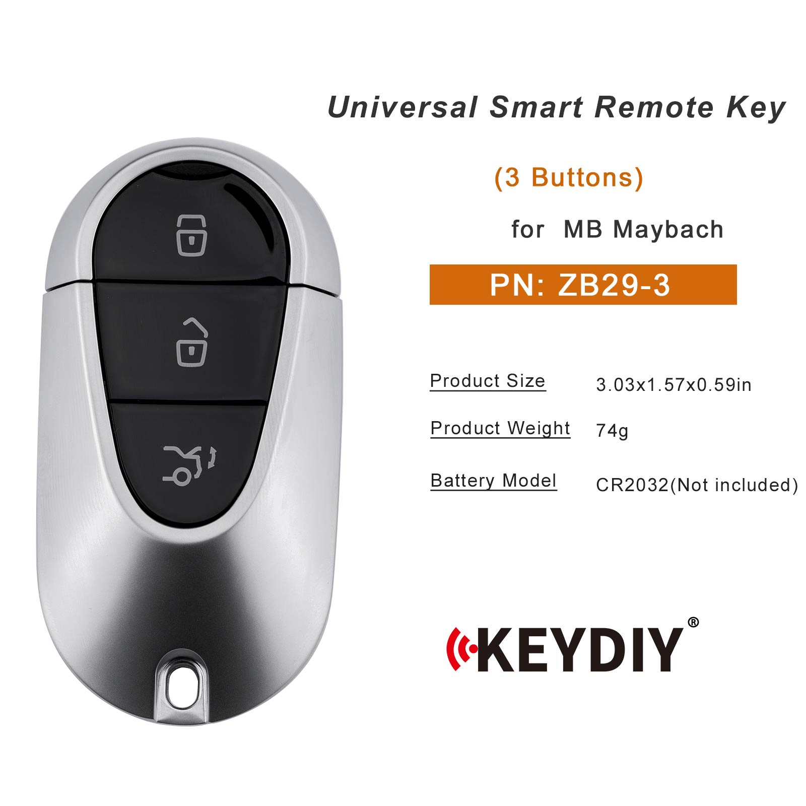 KEYDIY KD ZB29-3 Smart Remote Key for MB Maybach Type 3 Buttons