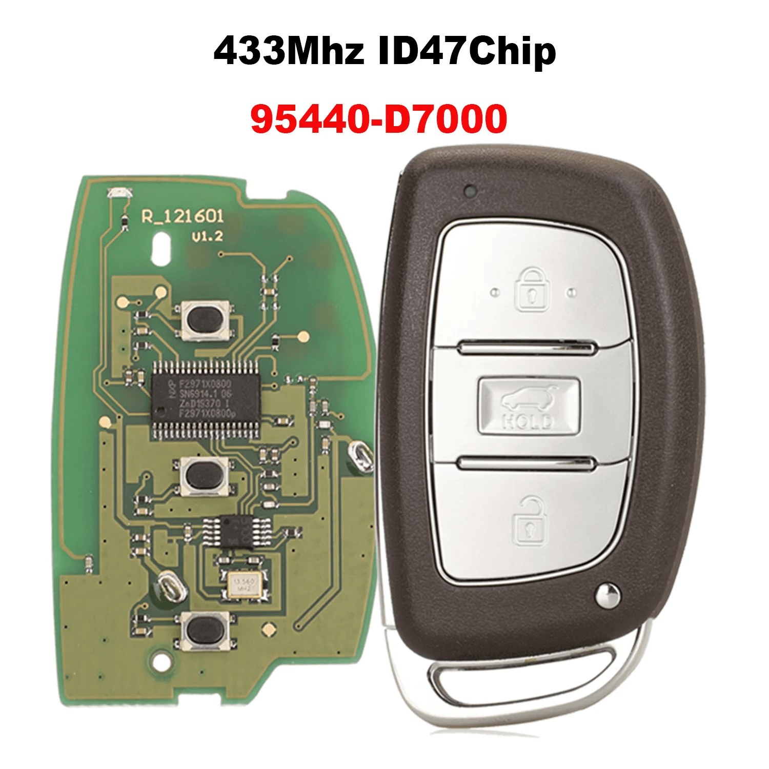 3 Buttons Smart Remote Car Key, 433MHz ID47 Chip, 95440-D7000 For Hyundai Tucson