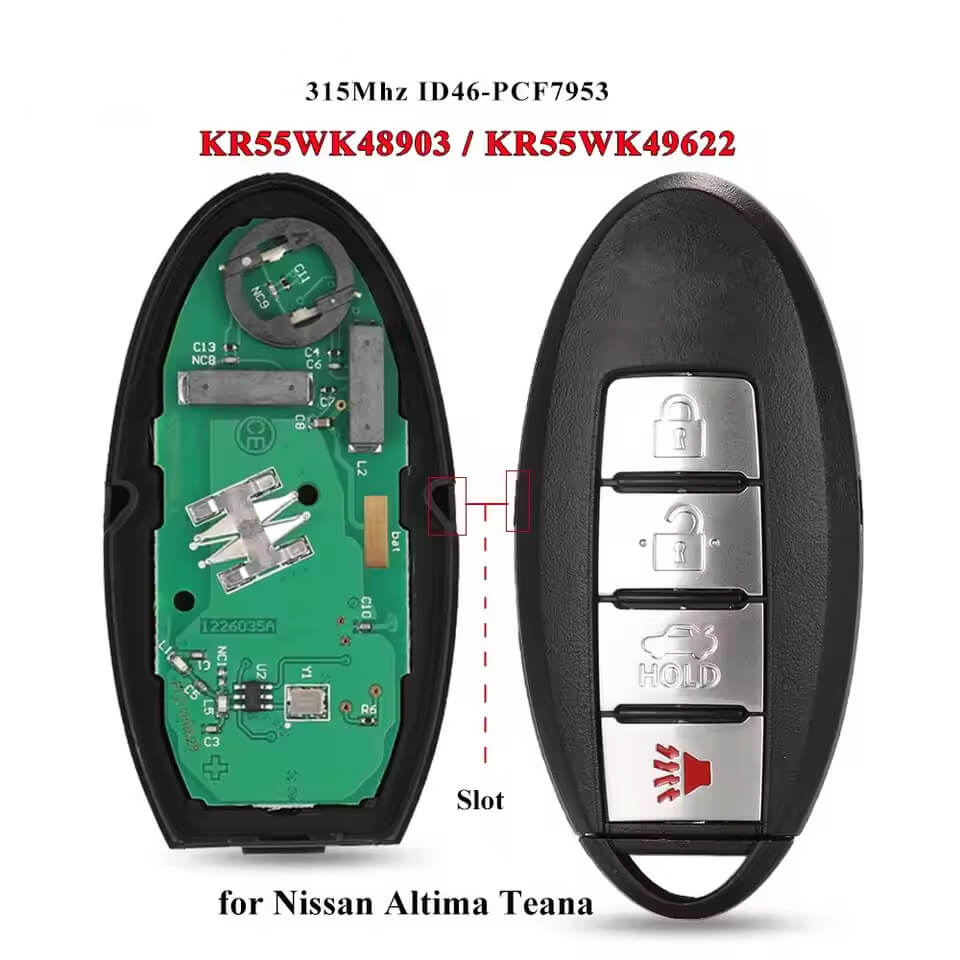 315Mhz ID46 PCF7952 Keyless Smart Car Key For Nissan Altima Teana Maxima Murano CrossCabriolet KR55WK48903 KR55WK49622