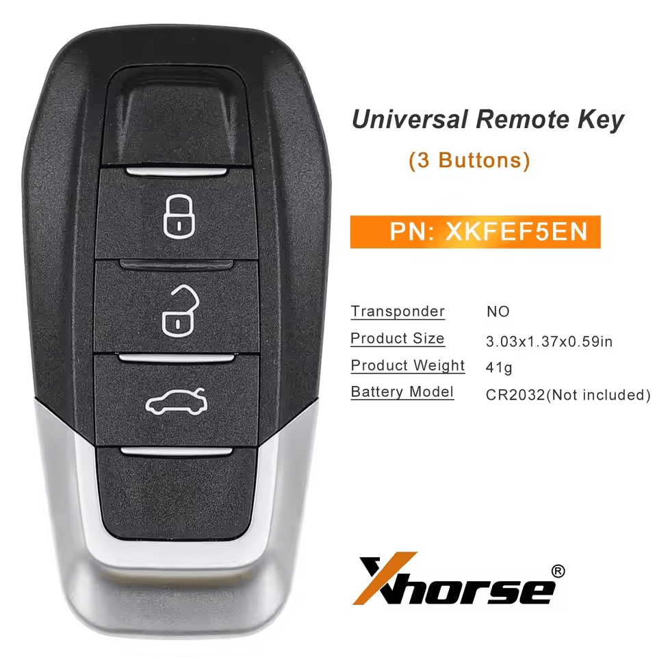 Xhorse XKFEF5EN FA.LL Type Wired Folding Key 3 Buttons Bright Black Universal Remote Key