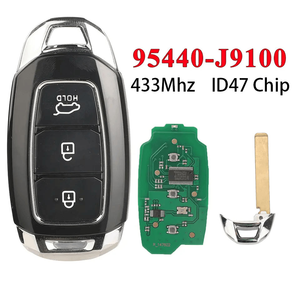 3 Buttons Smart Card Remote Car Key 433MHz ID47 Chip OE 95440-J9100 For Hyundai