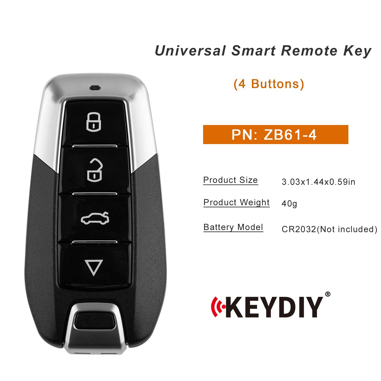 KEYDIY KD ZB61-4 Smart Remote Key 4 Buttons