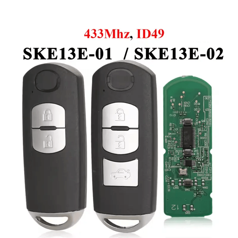2/3 Button Remote Car Key 433MHz ID49 Chip SKE13E-01/02 For Mazda