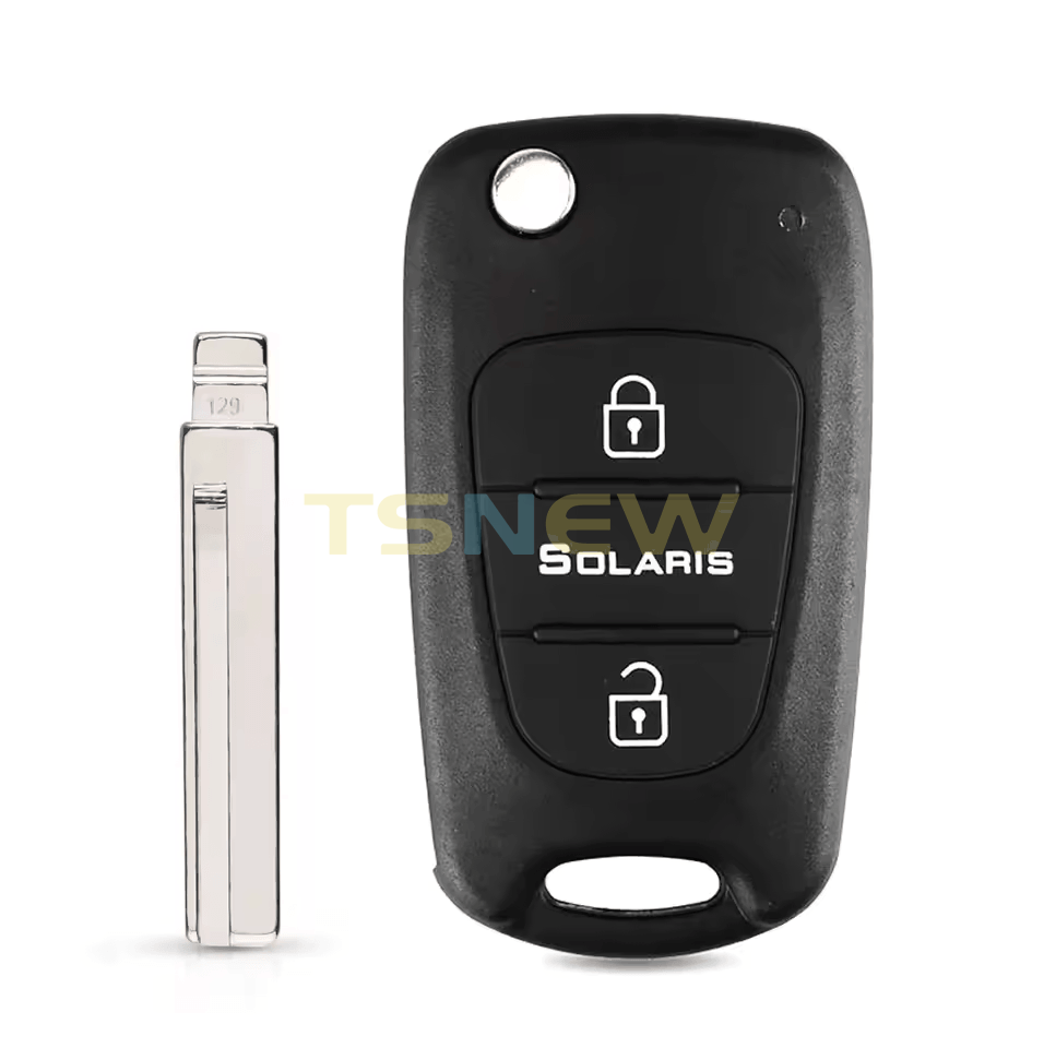 3 Buttons Folding Flip Remote Key Replacement Shell For Hyundai Solaris, Empty Car Key Fob Housing Without Circuit Board