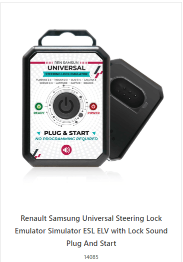 Renault Samsung Universal Steering Lock Emulator Simulator ESL ELV with Lock Sound Plug And Start