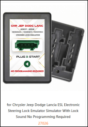 for Chrysler Jeep Dodge Lancia ESL Electronic Steering Lock Emulator Simulator With Lock Sound No Programming Required