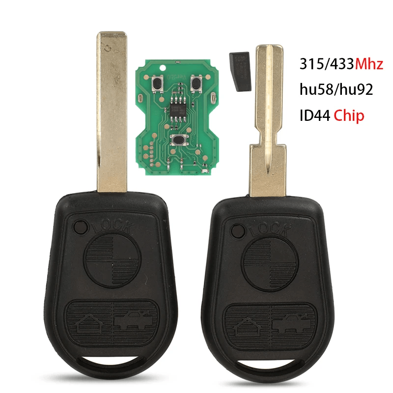 3 Buttons Straight Remote Car Key Fob 315/433MHz ID44 PCF7935 Transponder Chip Aftermarket For BMW