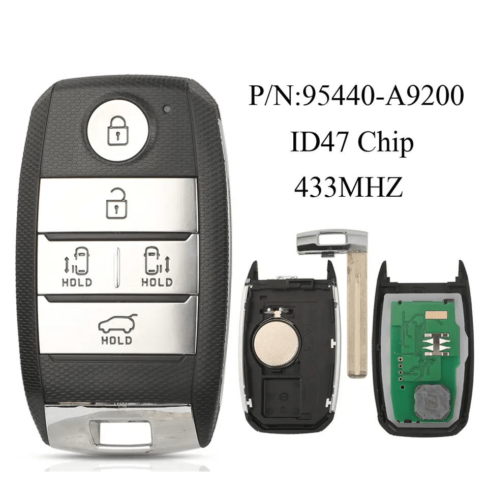 5 Buttons Smart Remote Car Key, 433mhz With Id47 Chip, 95440-A9200 For Kia Carnival