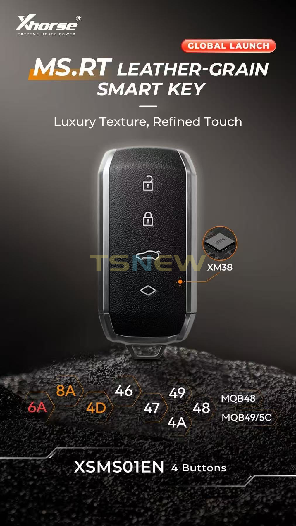 XSMSOQEN LEATHER-GRAIN SMART KEY