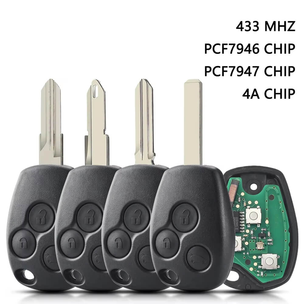 3 Button Car Remote Key 433MHz ID46 PCF7946 PCF7947 Chip For Renault