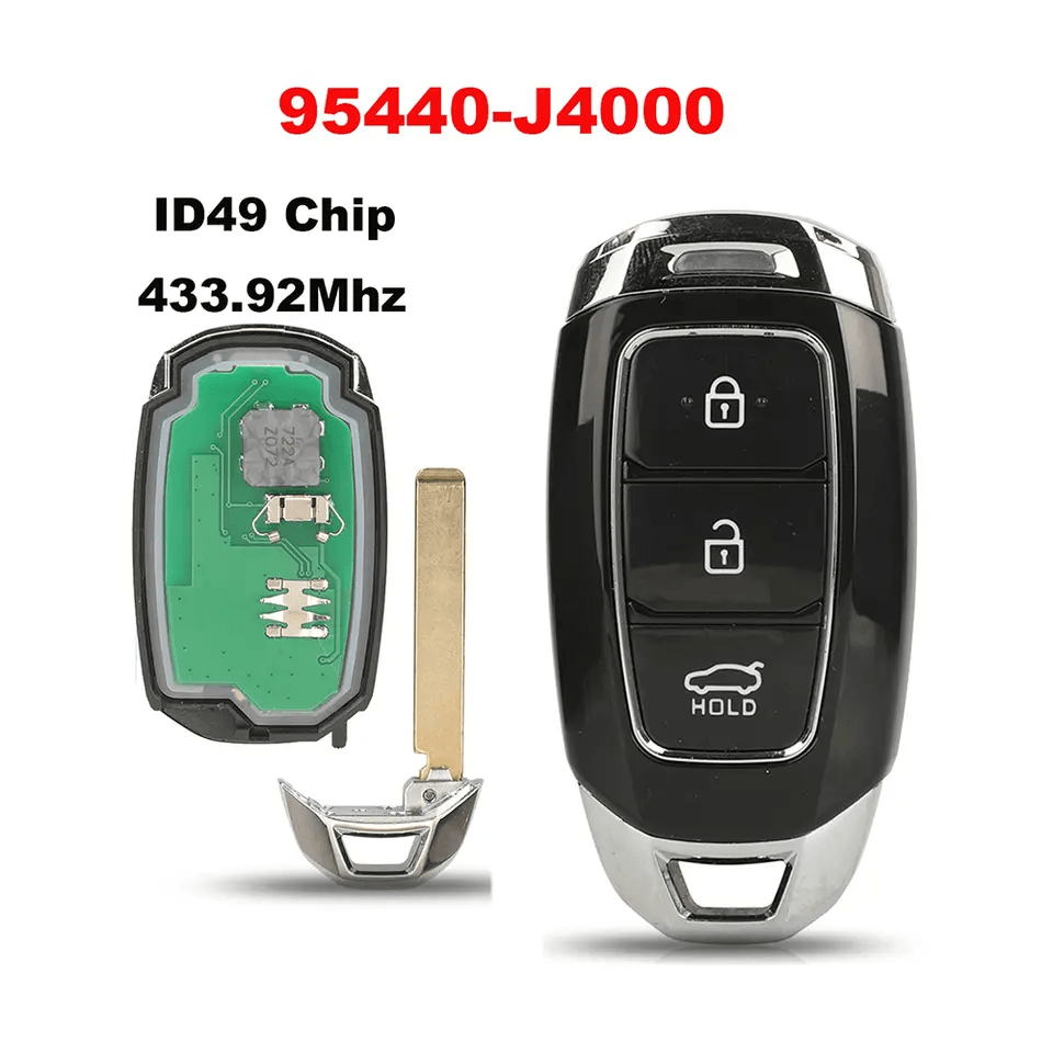 3 Buttons Smart Card Remote Car Key, 433.92MHz ID49 Chip, 95440-J4000 For Hyundai