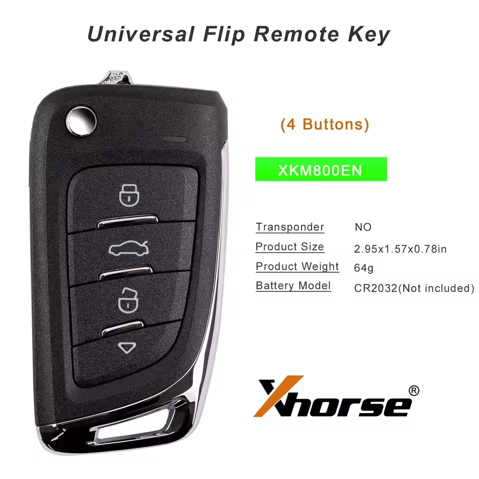 Xhorse XKM800EN Universal Flip Remote Key 4 Buttons Knife Style Working with Mini Key Tool/ Key Tool Max Pro/VVDI2