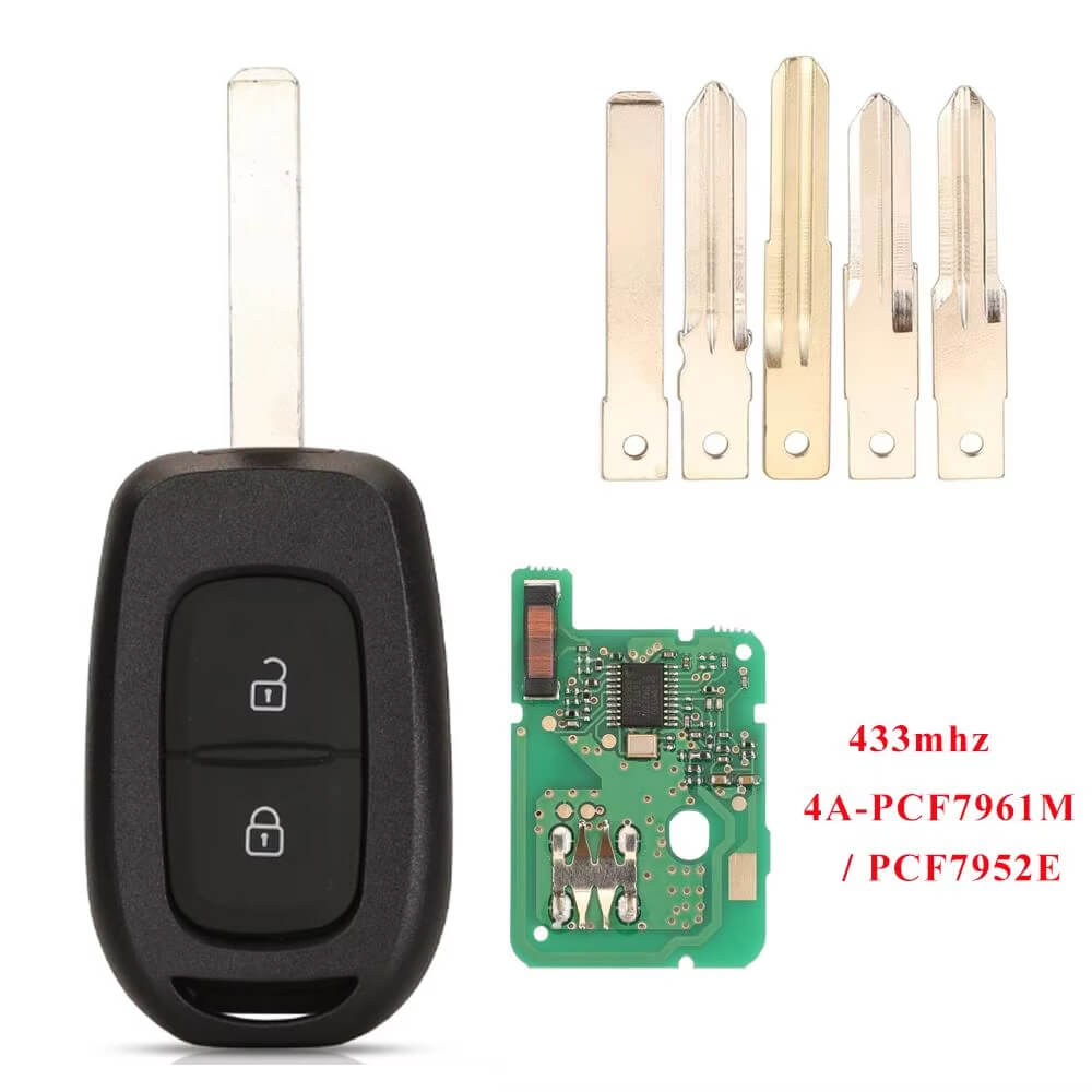 2 Button Straight Car Remote Key 434MHz PCF7961M Chip For Renault