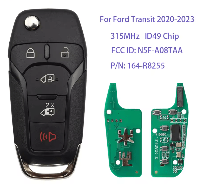 2020-2023 Ford Transit / 5-Button Flip Key / PN: 164-R8255 / N5F-A08TAA (AFTERMARKET)
