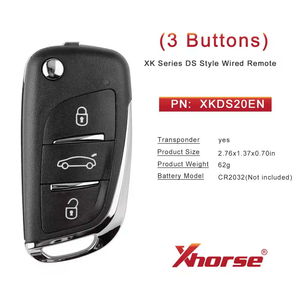 Xhorse XKDS20EN For DS Style Remote Key 3 Buttons for VVDI Key Tool / Key Tool Max
