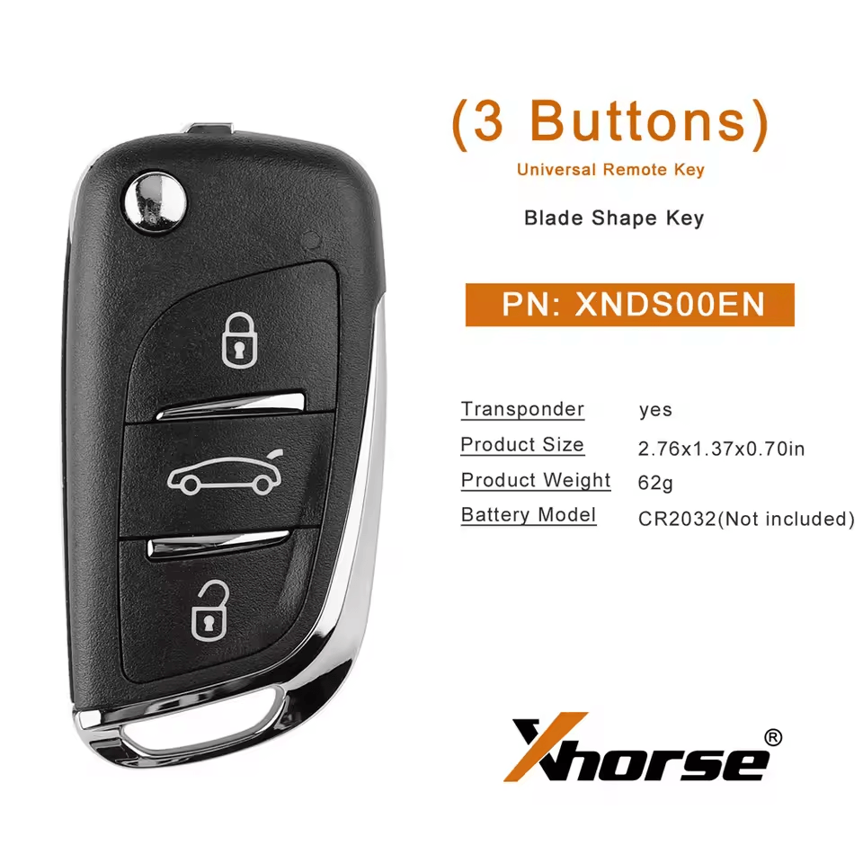 Xhorse XNDS00EN Wireless Universal Remote Key for DS Style 3 Buttons XN002