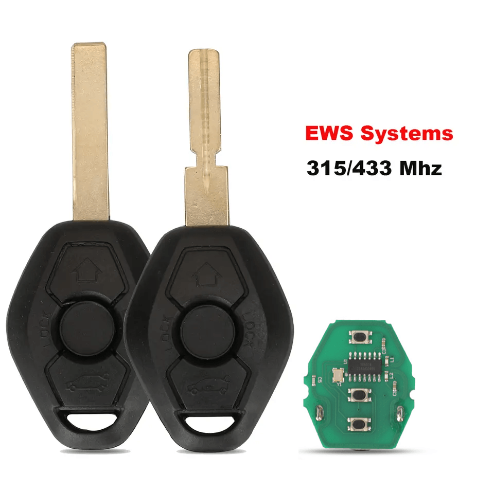 3 Buttons Straight Remote Car Key Fob 315/433MHz No Transponder Chip For BMW EWS System