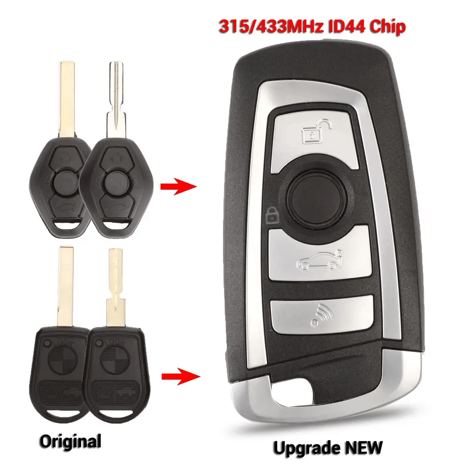 4 Buttons Modified Flip Remote Car Key Fob 315/433MHz PCF7935 Transponder Chip Aftermarket For BMW EWS System