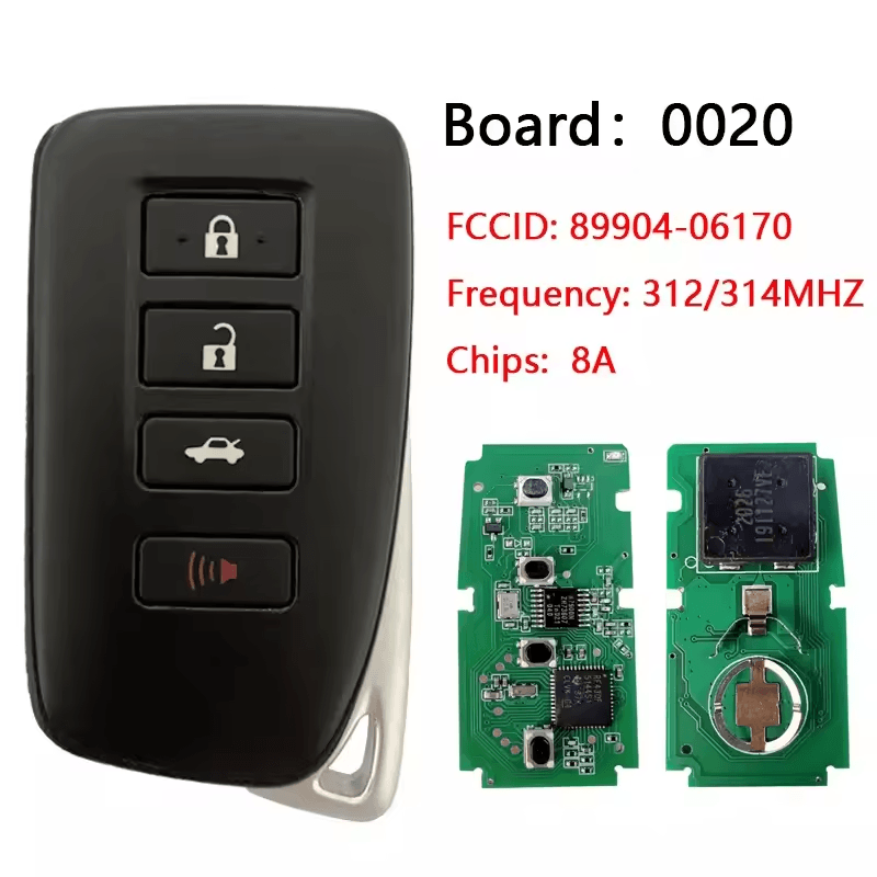 For 2013-2020 Lexus / 4-Button Smart-Key / PN: 89904-06170 / HYQ14FBA (G Board 0020) (AFTERMARKET)