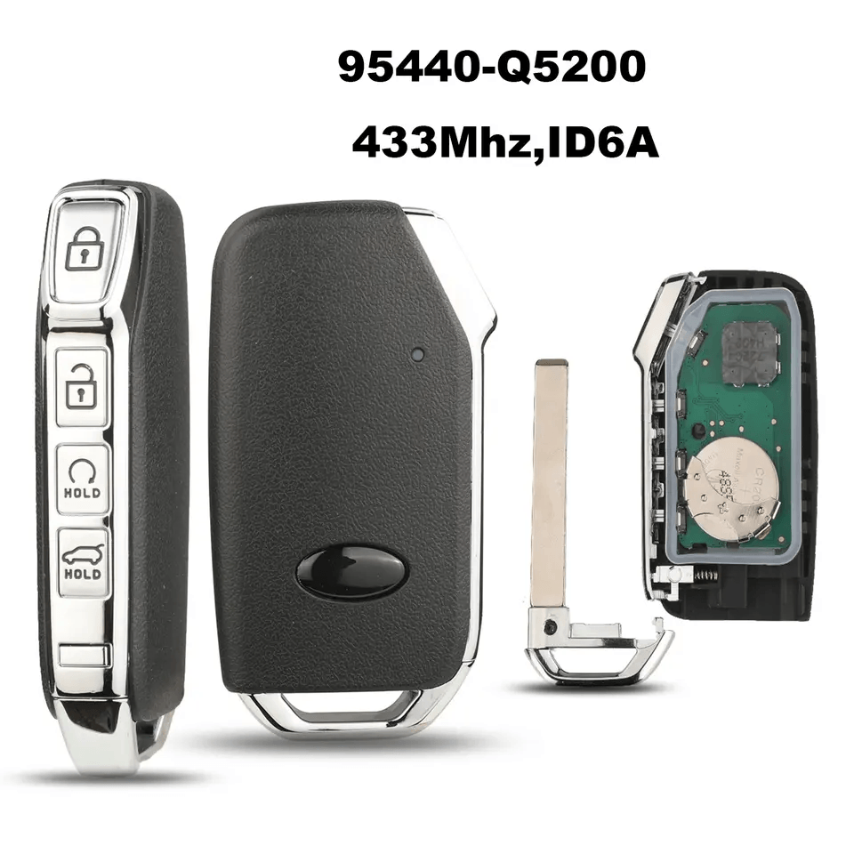 4 Buttons Smart Card Remote Car Key, 433mhz With 6a Chip, 95440-Q5200 For Kia（No Mark Flute）