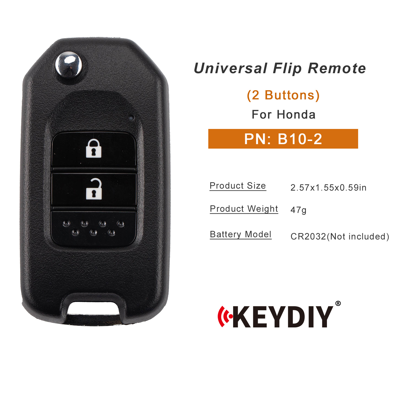 KEYDIY KD B10-2 Flip Remote Key for Honda Type 2 Buttons