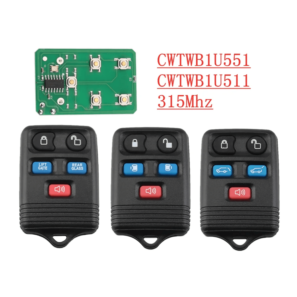 5 Button Split Remote Car Key CWTWB1U511 315MHz For Ford