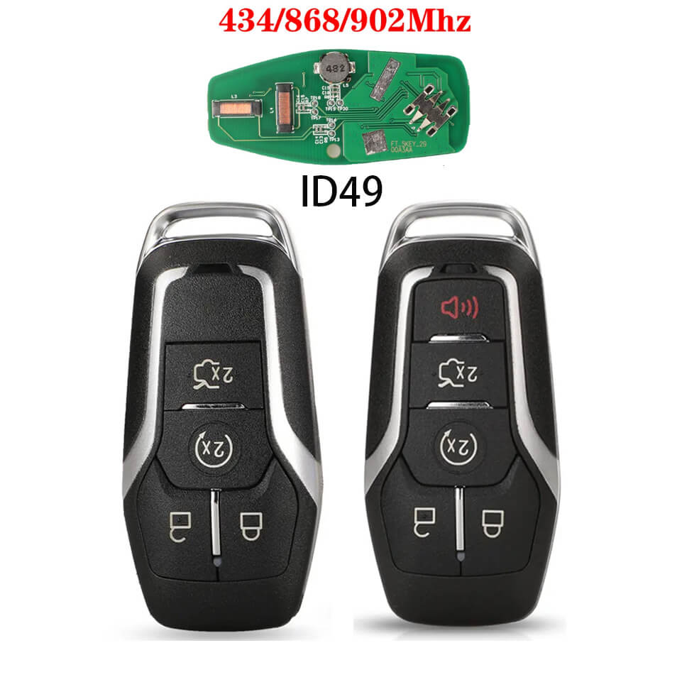 4/5 Button Smart Remote Key ID49 Chip 434/868/902MHz For Ford
