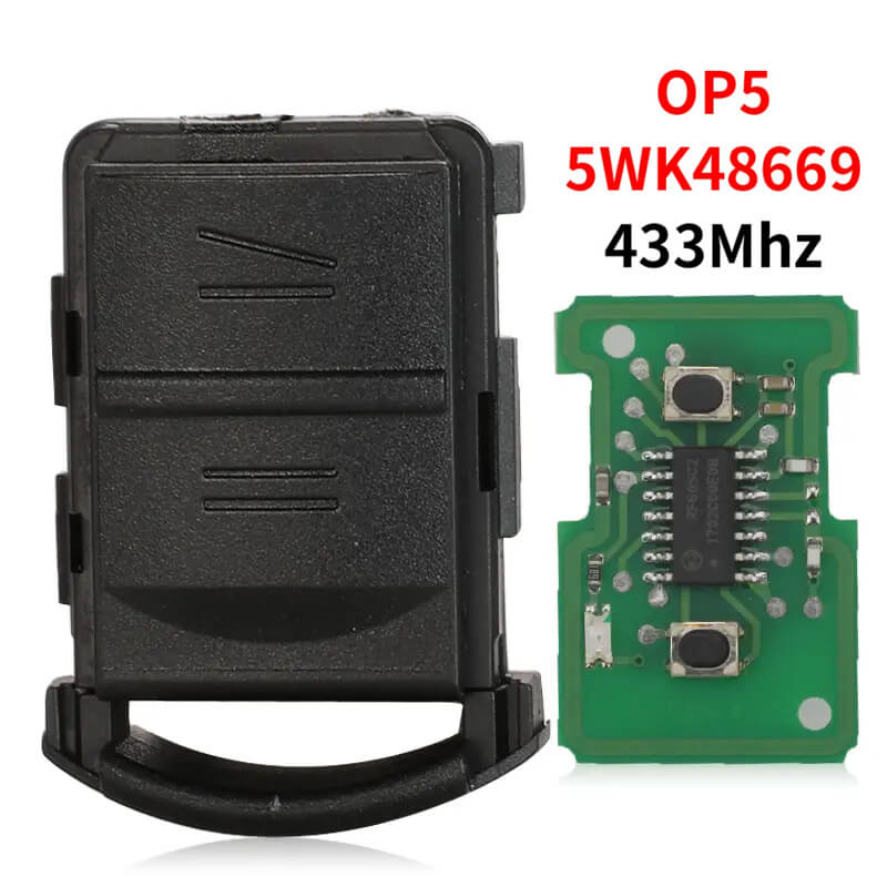 2 Button Remote Key Head OP5 433MHz 5WK48669 No Blade No Chip For Opel