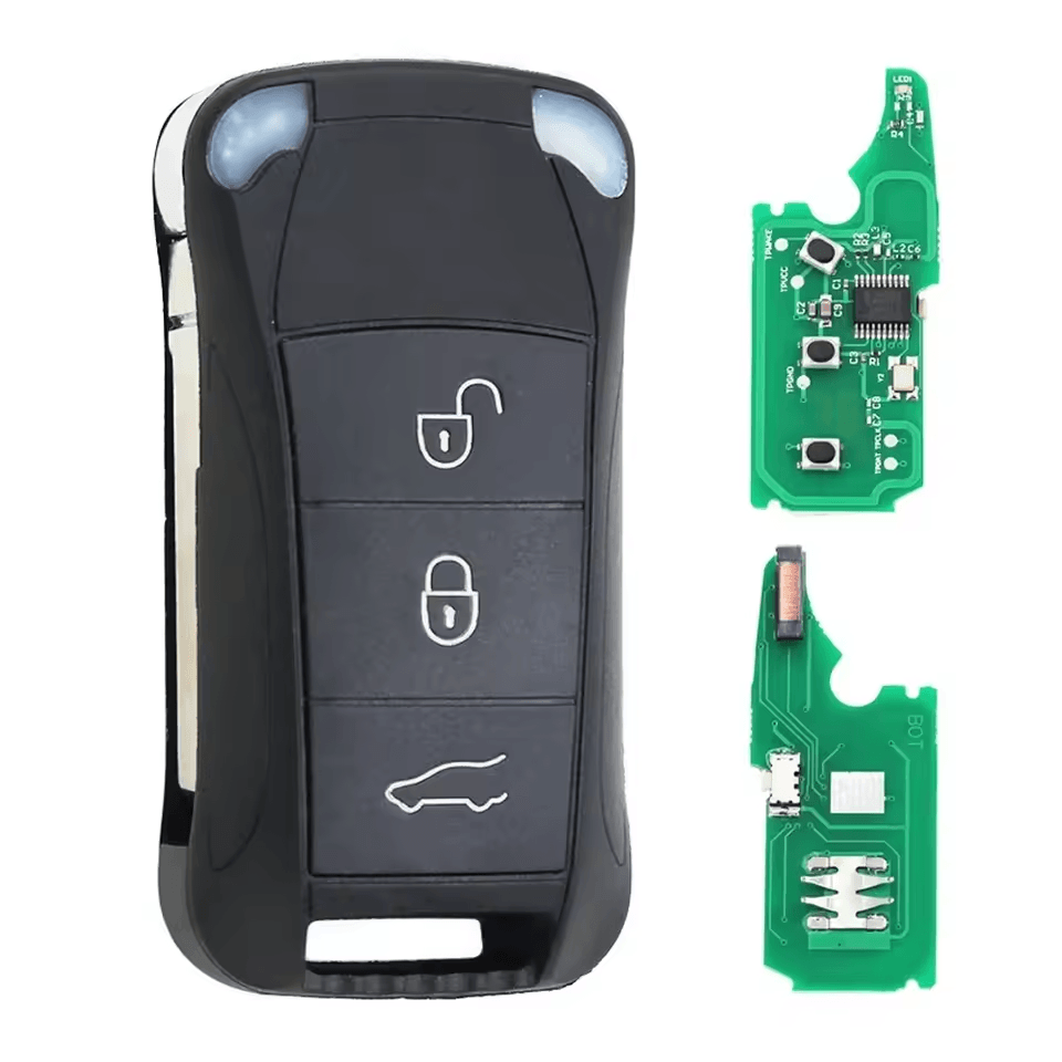 2004-2011 Porsche Cayenne / 4-Button Flip Key / 267-104-187 / KR55WK45032 / Keyless Go (AFTERMARKET)