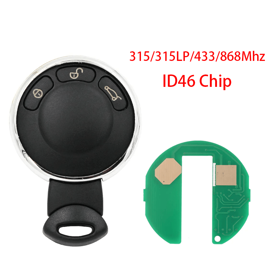 3 Buttons Remote Car Key Fob Fixed Frequency ID46 Transponder Chip FCC KR55WK49333 For BMW Mini
