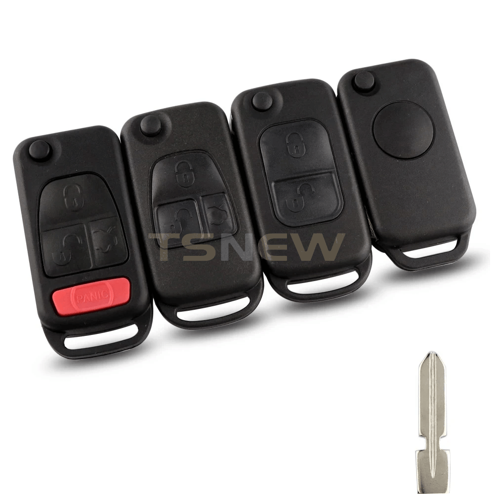 1/2/3/4 Buttons Flip Remote Key Replacement Shell With Large Blade For Old Mercedes-Benz Car Key Fob Housing