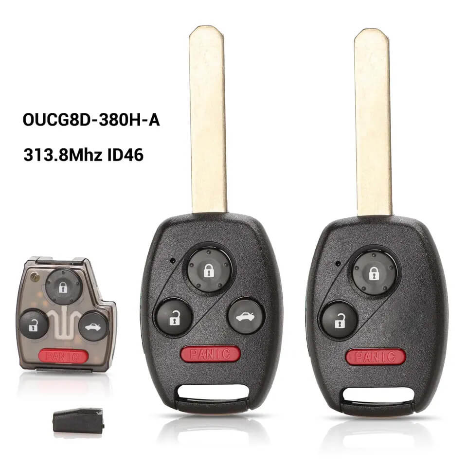 3/4 Button Straight Remote Key OUCG8D-380H-A 313.8MHz ID46 Chip For Honda