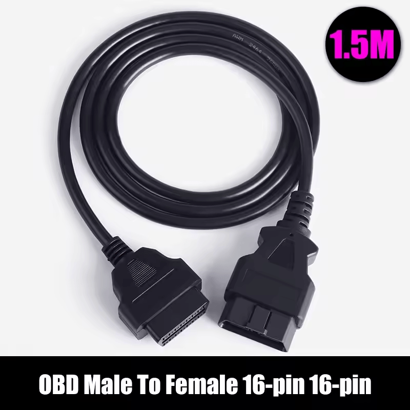 Car OBD Extension Cord Male To Female 16 Core Energized 16 Pin OBD2 ELM327 Diagnostic Tool Connector Scanner Adapter 1.5m